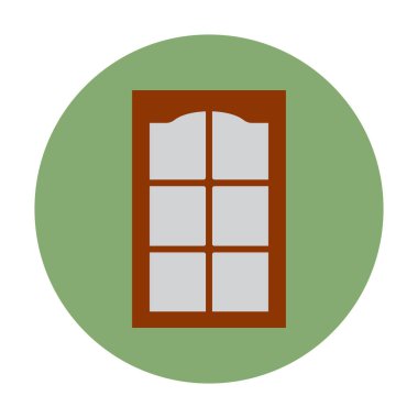 Ahşap pencere simgesi vektör illüstrasyon tasarımı