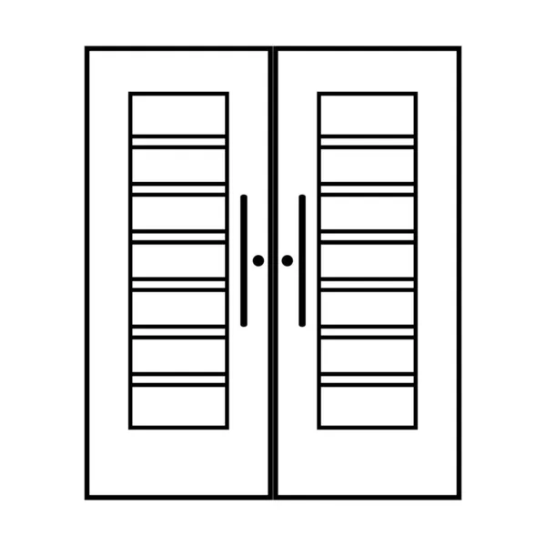 Diseño Minimalista Icono Puerta Madera Símbolo Vectorial — Archivo Imágenes Vectoriales