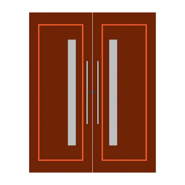 Diseño Minimalista Icono Puerta Madera Símbolo Vectorial — Vector de stock
