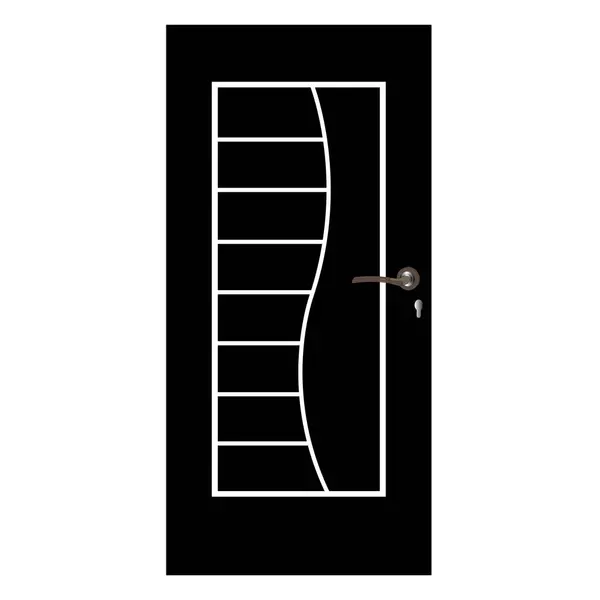 Minimalistische Hölzerne Tür Ikone Vektor Symbol Design — Stockvektor