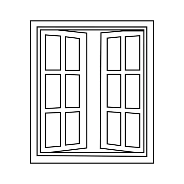 Дерев Яна Іконка Вікна Векторна Ілюстрація Символ Дизайн — стоковий вектор