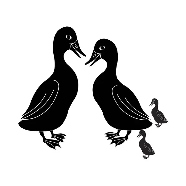 Duck Ikon Vektor Illustration Symbol Design — Stock vektor