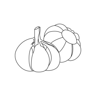 Sarımsak ikonu vektör çizim sembolü tasarımı