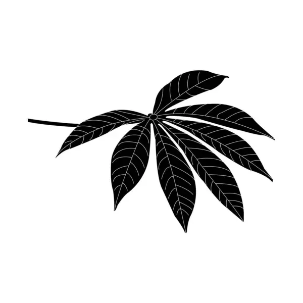 Cassava Yaprağı Ikon Vektör Sembolü Tasarımı — Stok Vektör