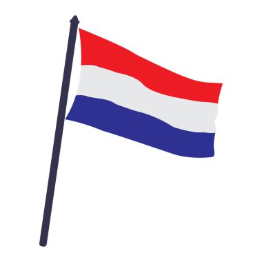 Hollanda bayrak ikon vektör tasarımı