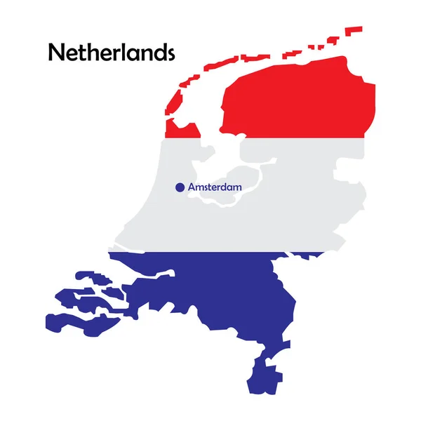 Holanda Mapa Ícone Vetor Ilustração Símbolo Design — Vetor de Stock