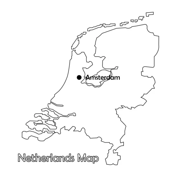 Ολλανδία Χάρτη Εικονίδιο Διάνυσμα Εικονογράφηση Σύμβολο Σχεδιασμός — Διανυσματικό Αρχείο