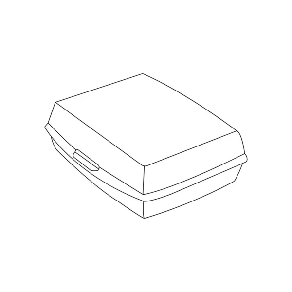 Desain Gambar Ikon Kotak Makan Siang Styrofoam - Stok Vektor