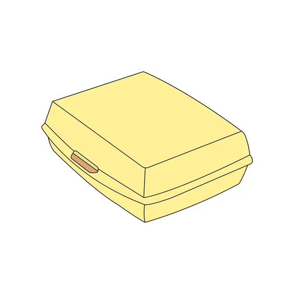 Styrofoam Oběd Box Ikona Vektorové Ilustrace Design — Stockový vektor