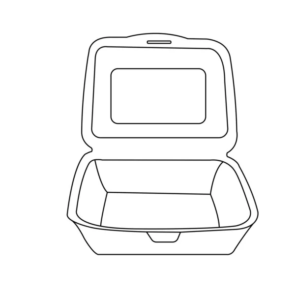 Desain Gambar Ikon Kotak Makan Siang Styrofoam - Stok Vektor