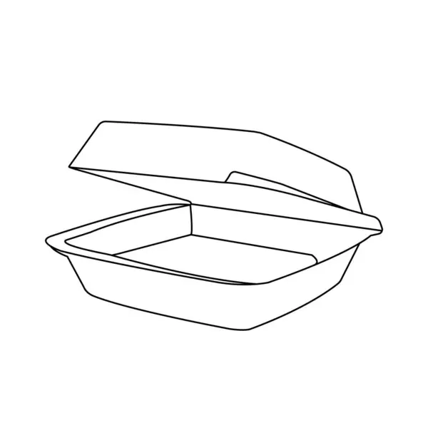 Styrofoam Oběd Box Ikona Vektorové Ilustrace Design — Stockový vektor