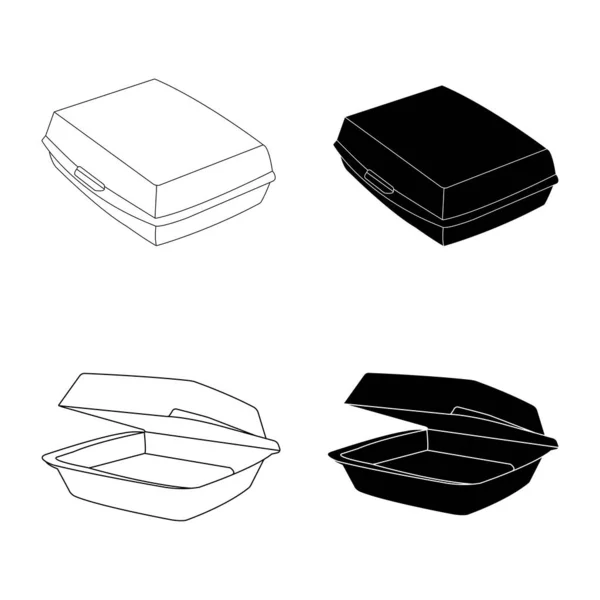 Design Ilustração Vetor Ícone Caixa Almoço Isopor —  Vetores de Stock