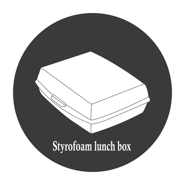 Styrofoam Μεσημεριανό Κουτί Εικονίδιο Διάνυσμα Εικονογράφηση Σχεδιασμό — Διανυσματικό Αρχείο
