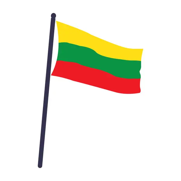 Ícone Bandeira Lituano Desenho Símbolo Ilustração Vetorial — Vetor de Stock