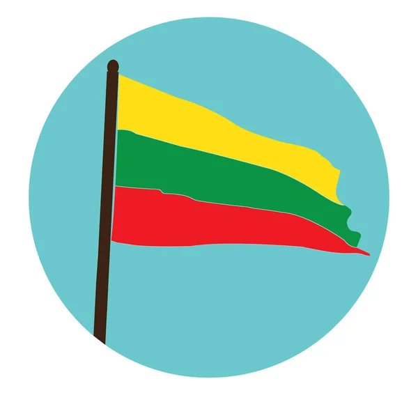 Lituania Icono Bandera Vector Ilustración Símbolo Diseño — Archivo Imágenes Vectoriales