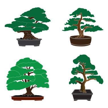 Bonsai simgesi vektör illüstrasyon tasarımı
