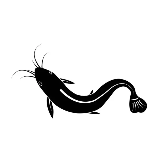 Disegno Illustrazione Vettoriale Icona Pesce Gatto — Vettoriale Stock