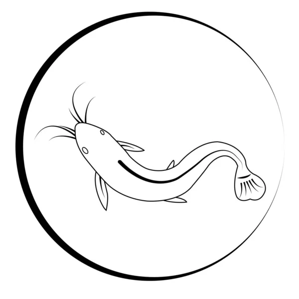 Catfish Icône Vectoriel Illustration Design — Image vectorielle