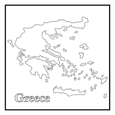 Yunanistan ülke haritası ikon vektör illüstrasyon tasarımı
