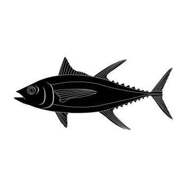 Ton balığı simgesi vektör gösterim sembolü tasarımı