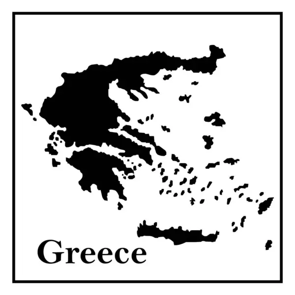 Греція Карта Країни Іконка Векторний Дизайн Ілюстрації — стоковий вектор