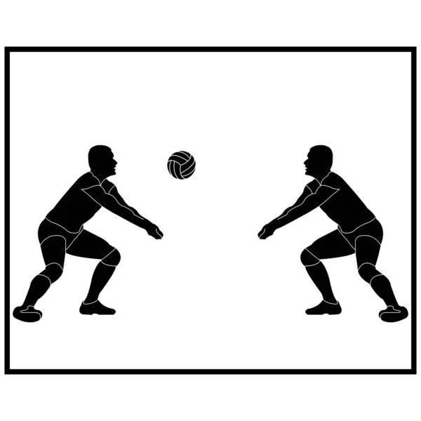 排球运动员图标矢量图解设计 — 图库矢量图片