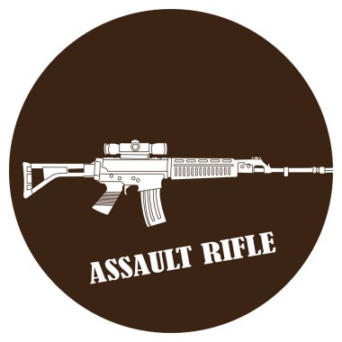 Saldırı tüfeği ikonu vektör çizimi tasarımı