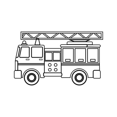 İtfaiye kamyonları ikon vektör illüstrasyon tasarımı