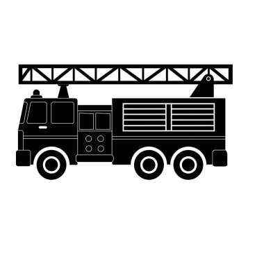 İtfaiye kamyonları ikon vektör illüstrasyon tasarımı
