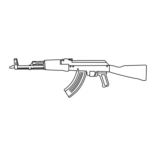 Saldırı Tüfeği Ikonu Vektör Çizimi Tasarımı — Stok Vektör