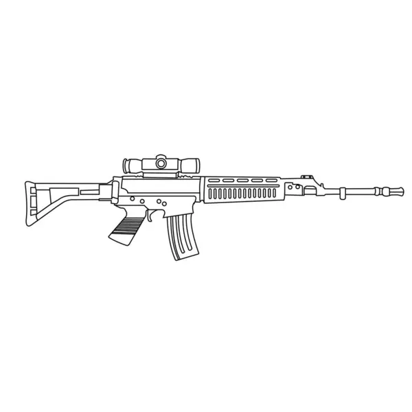 Asalto Rifle Icono Vector Ilustración Diseño — Vector de stock