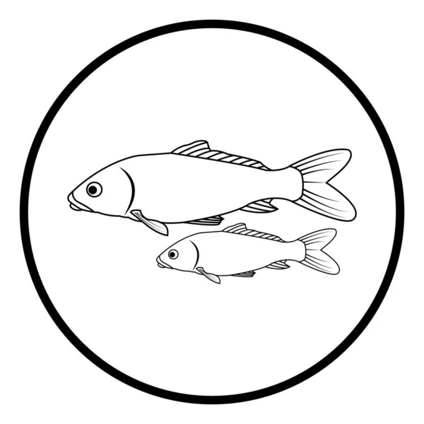 魚のロゴベクトルデザインイラストと背景 — ストックベクタ