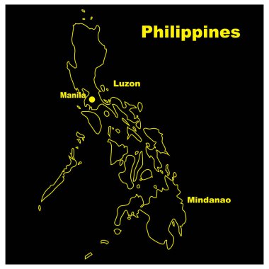 Filipinler haritası ikon vektör illüstrasyon tasarımı