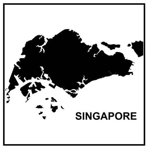Singapore Kaart Pictogram Vector Illustratie Symbool Ontwerp — Stockvector