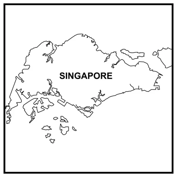 Singapur Mapa Wektor Ikona Ilustracja Symbol Projekt — Wektor stockowy