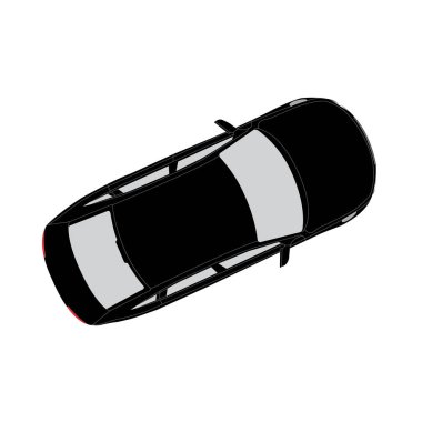 Araba vektör ilüzyon tasarımının üst görünümü