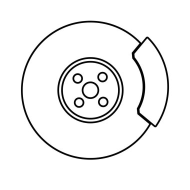 Disk fren ikonu vektör çizimi tasarımı