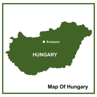 Macaristan harita ikonu vektör illüstrasyon sembolü tasarımı
