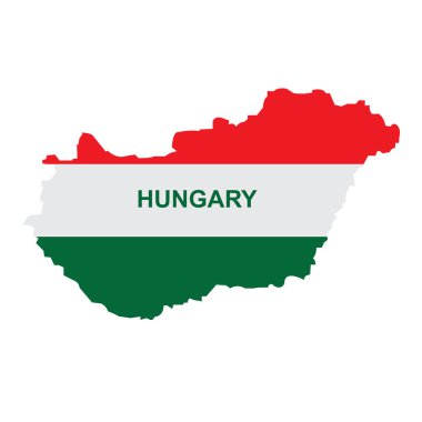 Macaristan harita ikonu vektör illüstrasyon sembolü tasarımı