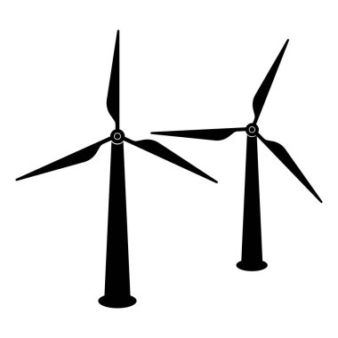 Yel değirmeni logo vektör çizimi düz tasarım.