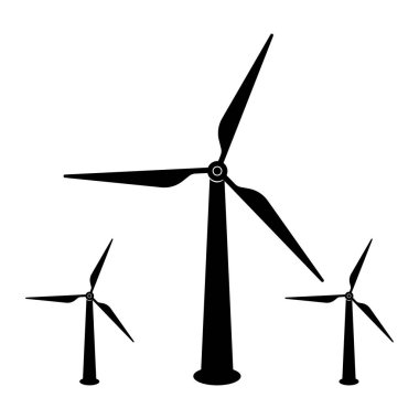 Yel değirmeni logo vektör çizimi düz tasarım.