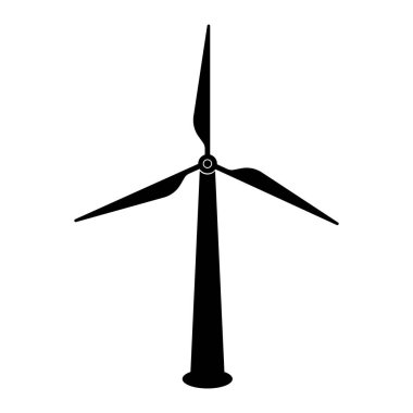 Yel değirmeni logo vektör çizimi düz tasarım.