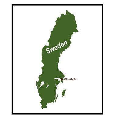 İsveç harita simgesi vektör çizimi tasarımı