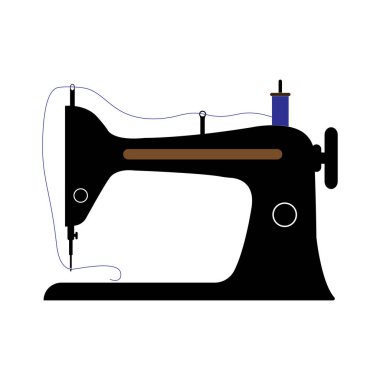 Dikiş makinesi logo vektör illüstrasyon tasarımı