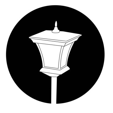 Bahçe lambası logo vektör çizimi tasarımı