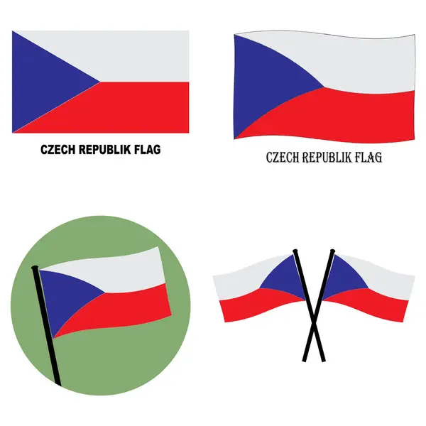 Чеський Прапор Значок Векторний Дизайн Ілюстрації Символу Ліцензійні Стокові Вектори