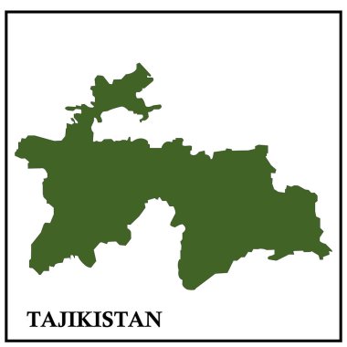 Tacikistan haritası ikon vektör illüstrasyon tasarımı