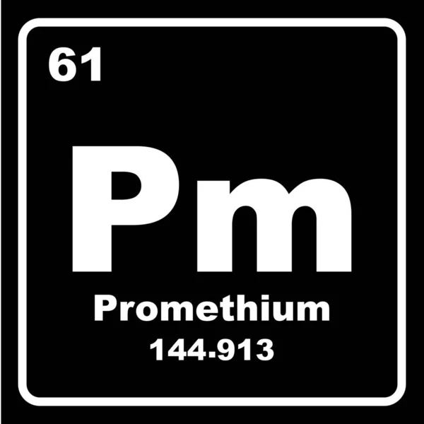 stock vector Promathium icon, chemical element in the periodic table