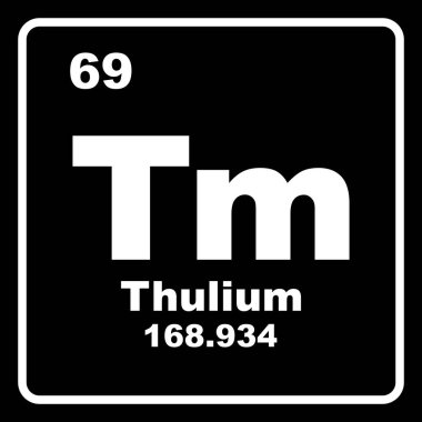 Periyodik tabloda Thulium simgesi, kimyasal element