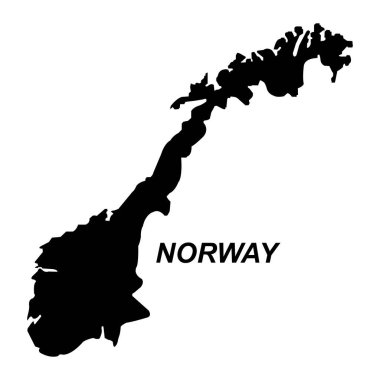 Norveç logo vektör illüstrasyonunun haritası basit tasarım